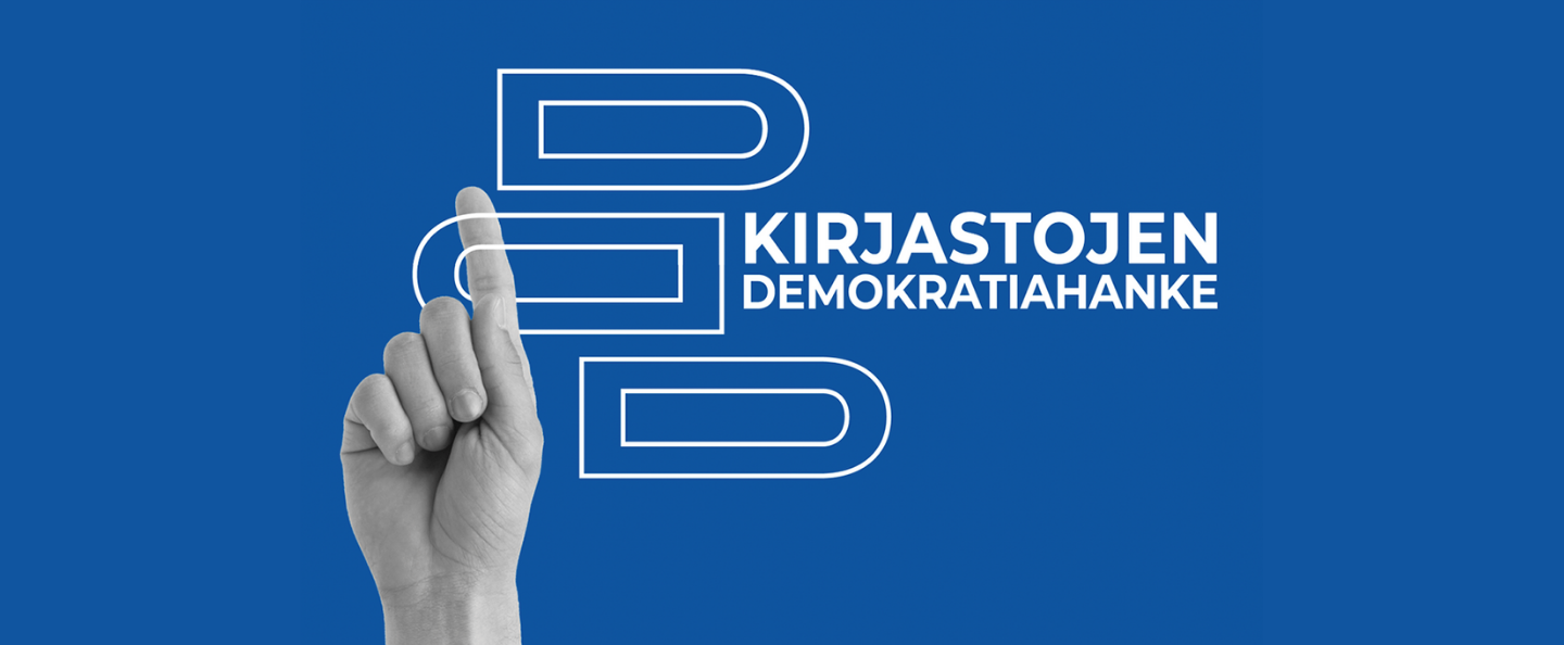 Kirjastojen demokratiahanke -logo